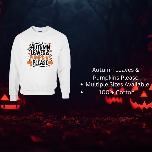Fall "Autumn Leaves & Pumpkins Please" Sweater - Picture 3 of 4